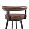 Armen Living Nolagam Swivel Counter Stool in Black Metal with Brown Faux Leather 840254335578 - alternate 4